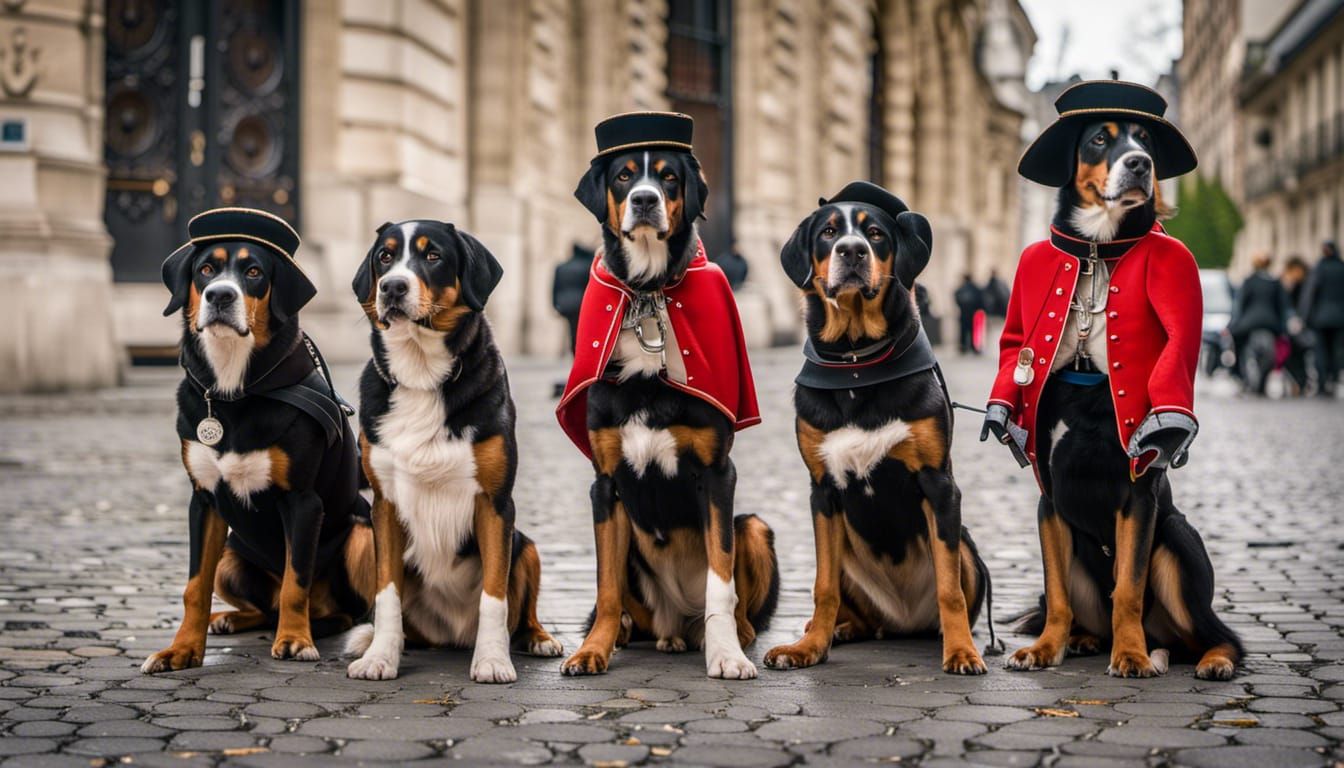 The Three Musketeers with Swiss Mountain Dog