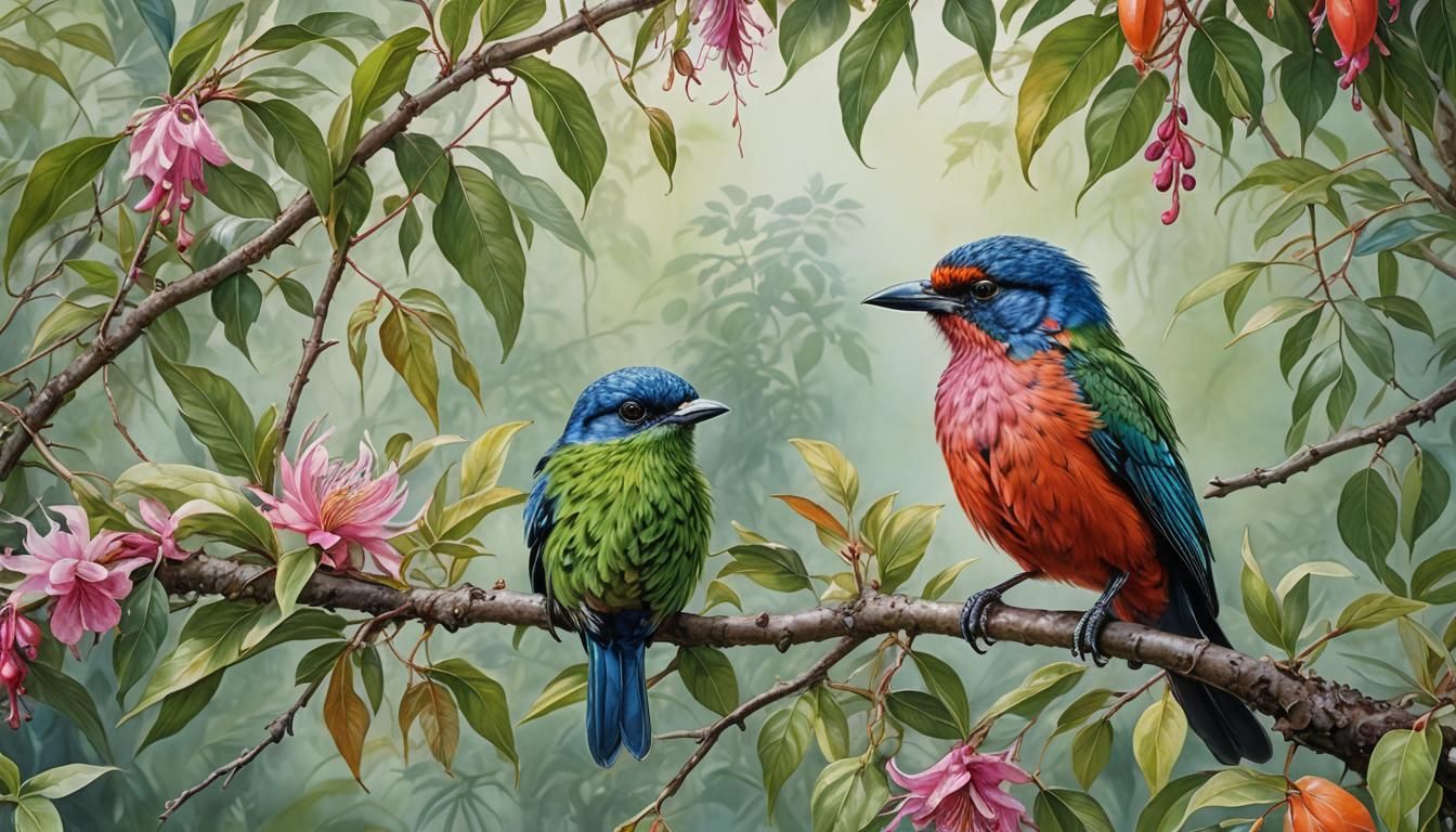 Beautiful Baby with Bird in Watercolor Style