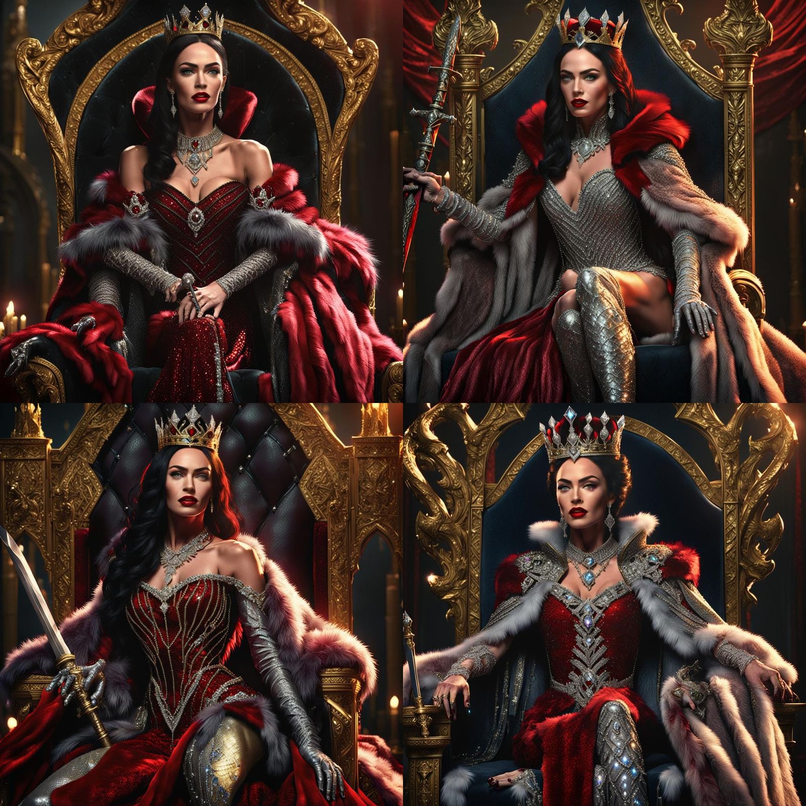 Evil Queen in Diamond Armor, Dark Fantasy Art