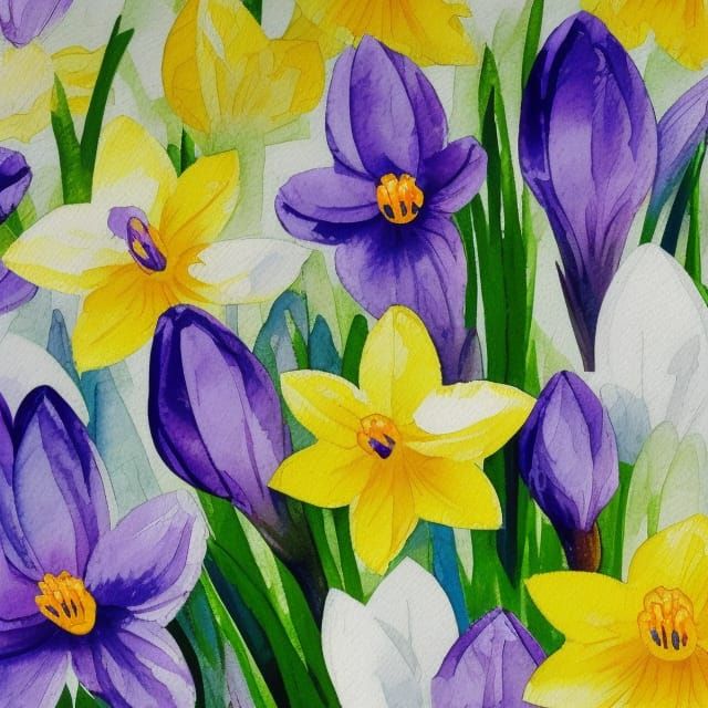 Kaleidoscopic Spring Flowers in Gouache and Watercolor
