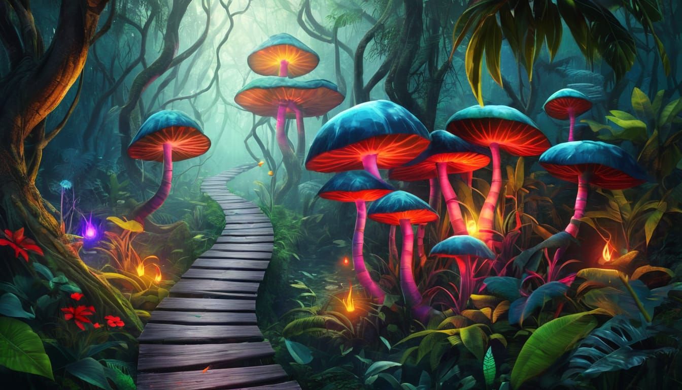 Surreal Jungle Path Unveiled