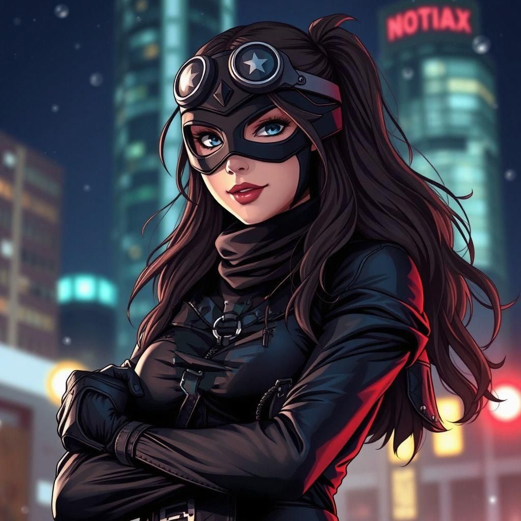 Gritty Superheroine Winter Solstice in Anime Style