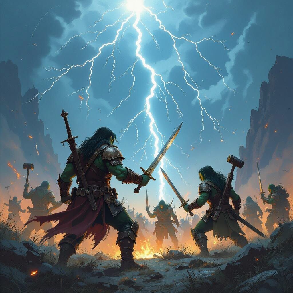 Elves and Goblins on a Mystical Battlefield