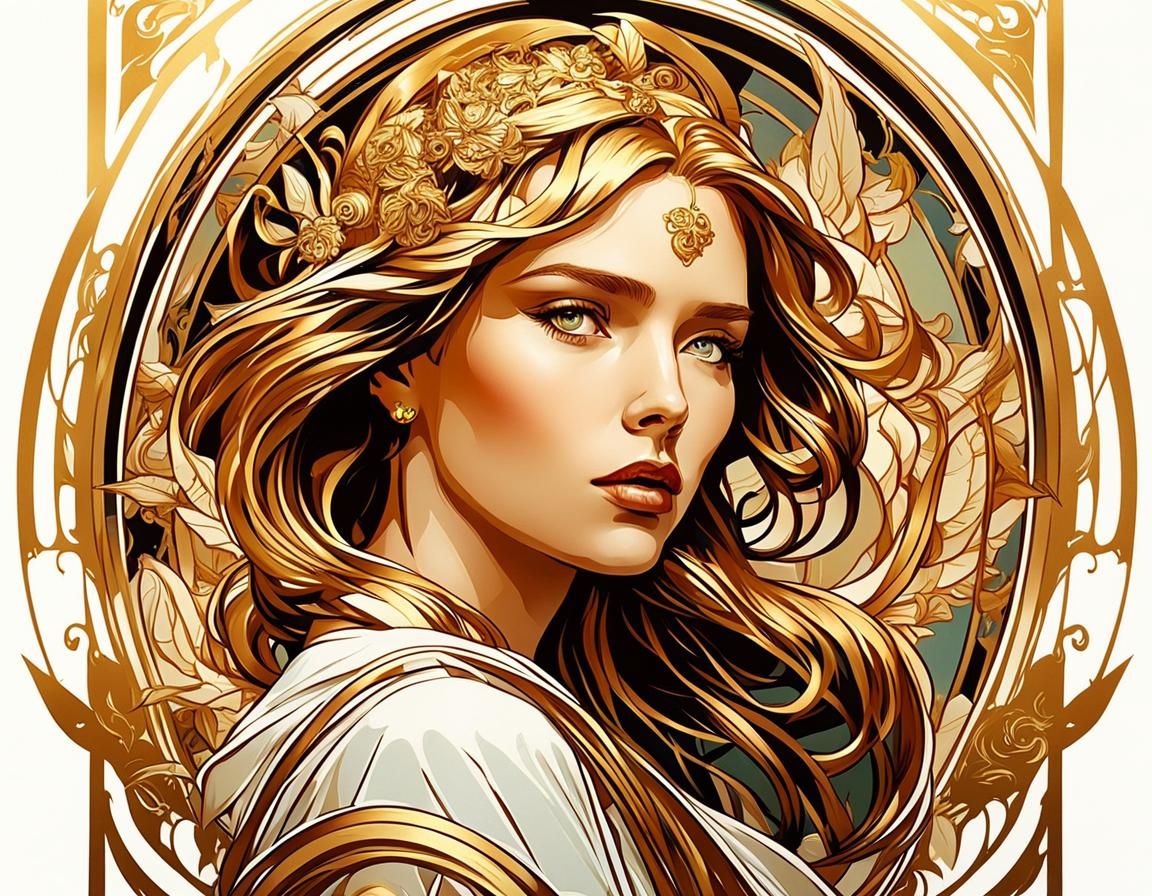 Astrea / Alphonse Mucha style