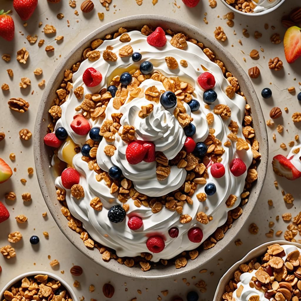 Mouthwatering Fruit Crumble in Art Nouveau Style