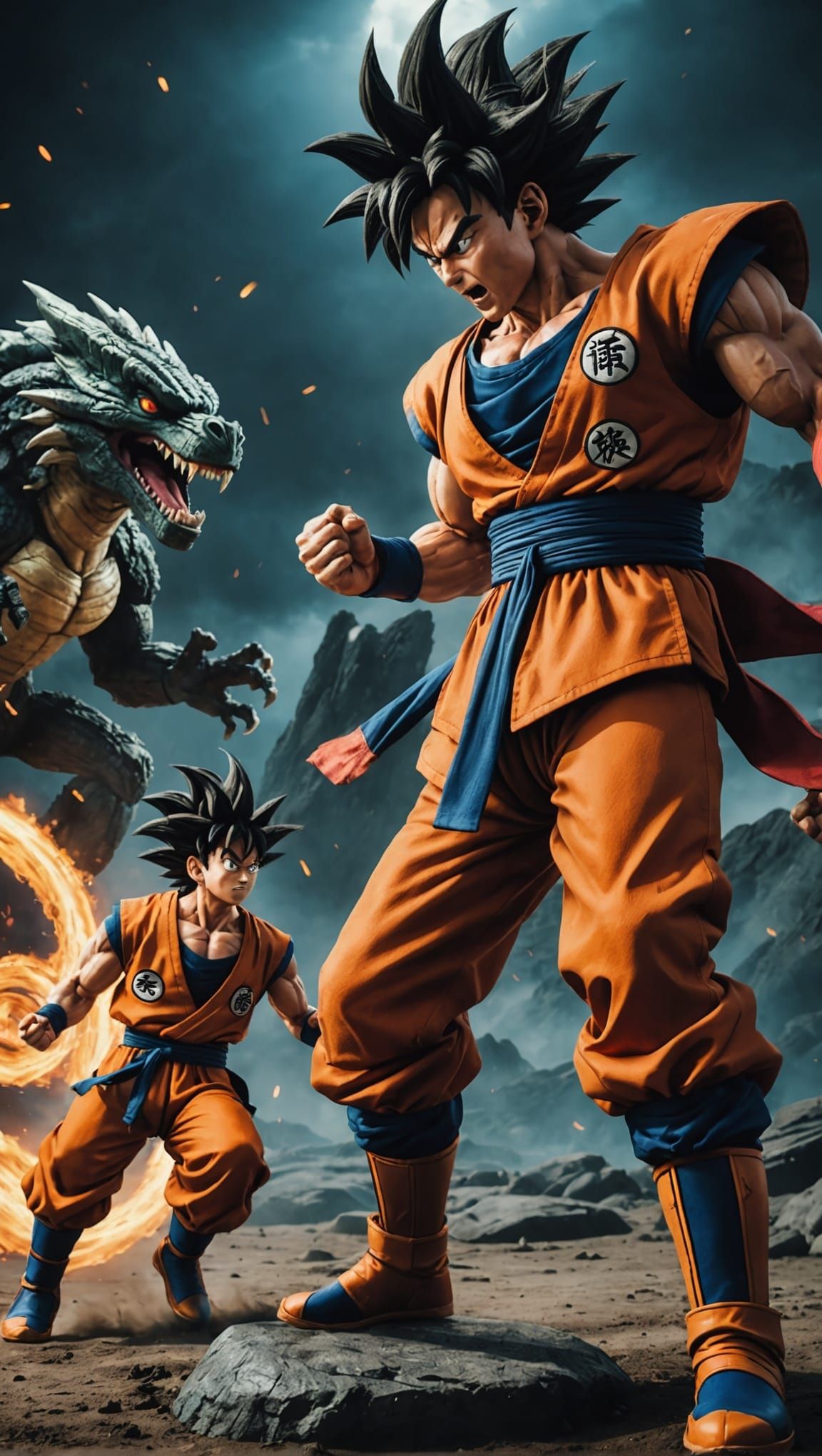 Goku vs Frieza: Epic Battle in Cinematic Style