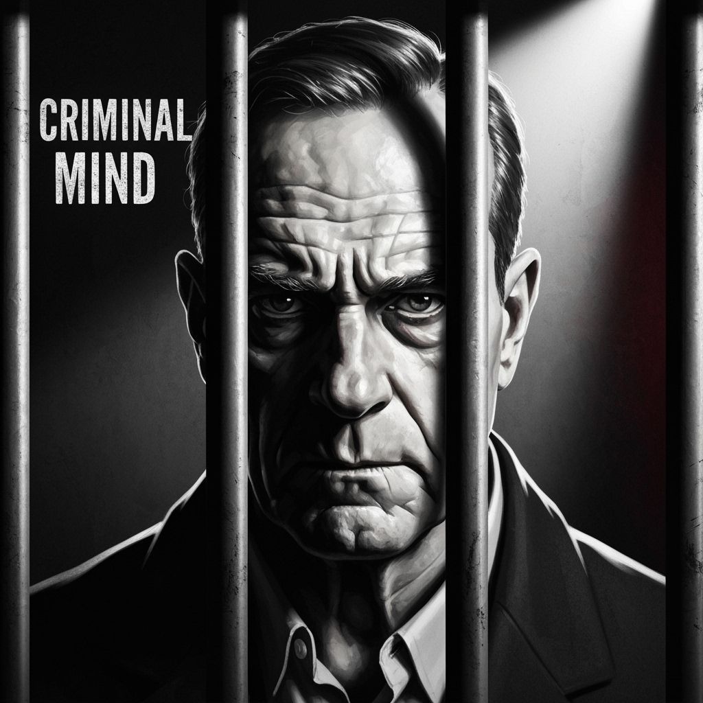 Noir Prison Portrait: Man Behind Bars