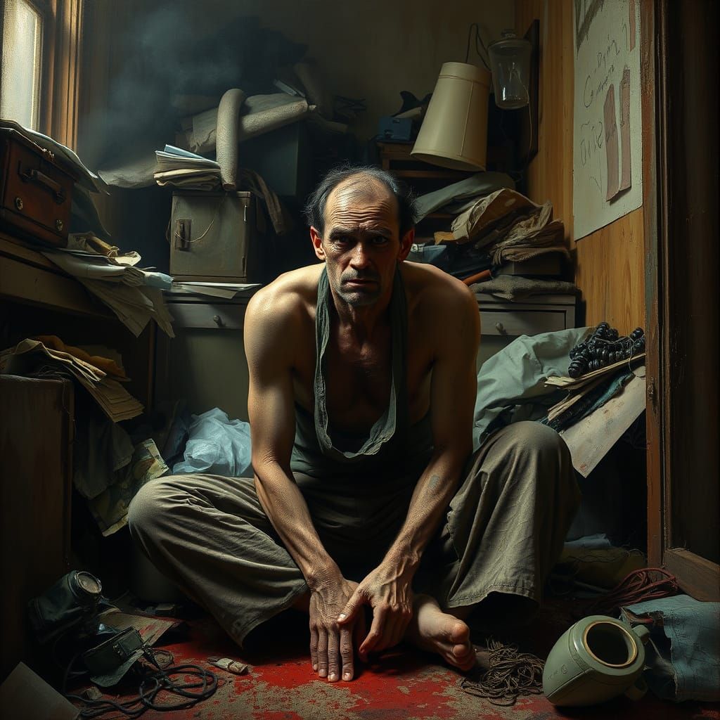 Figure in Overheated Room: Expressionist Emotional Distress