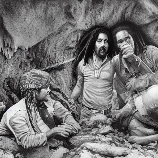 Bob Marley and Pablo Escobar in Cave