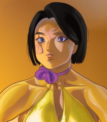 Female Bodybuilder in 2.5D Parallax Style