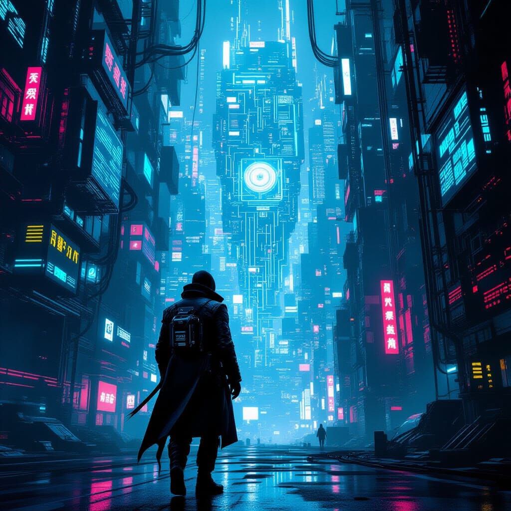 Cyberpunk Navigator in a Metropolis of Circuit Boards