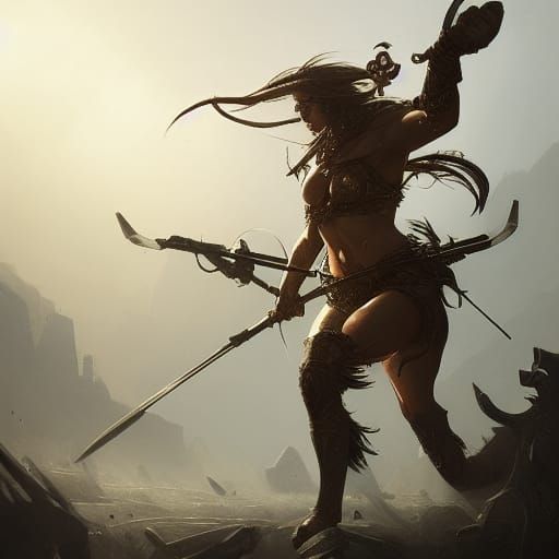 Centaur Woman Warrior with Crossbow