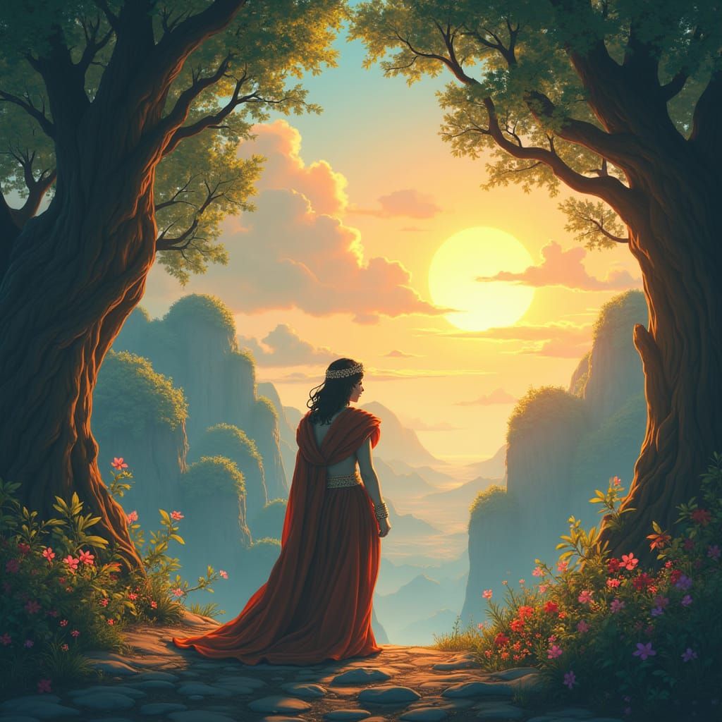 Dante's Divine Comedy: Anime Key Visual in Ghibli Style