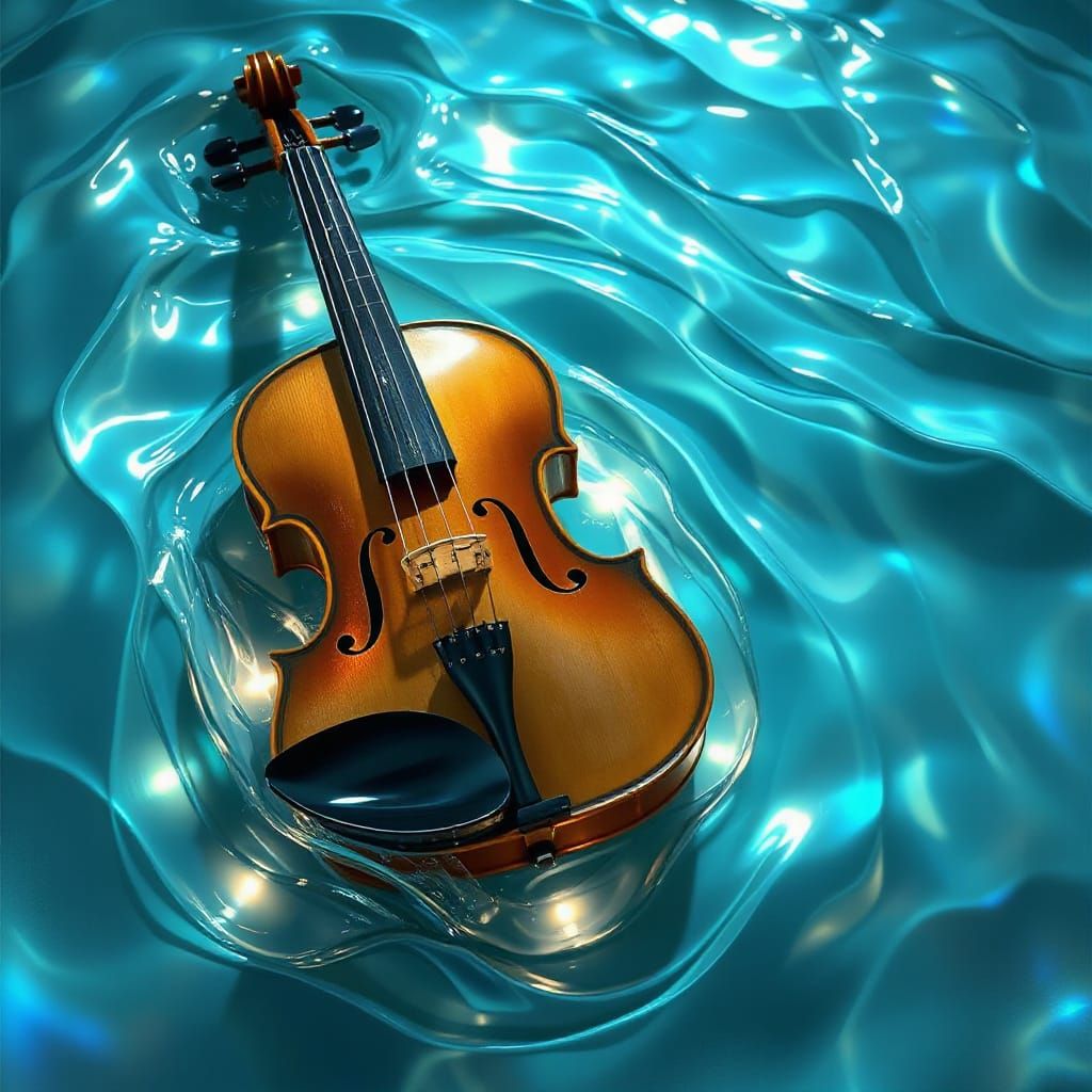 Water Violin: A Surreal Digital Painting