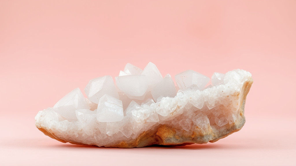Geode Crystals on Dusty Pink Background