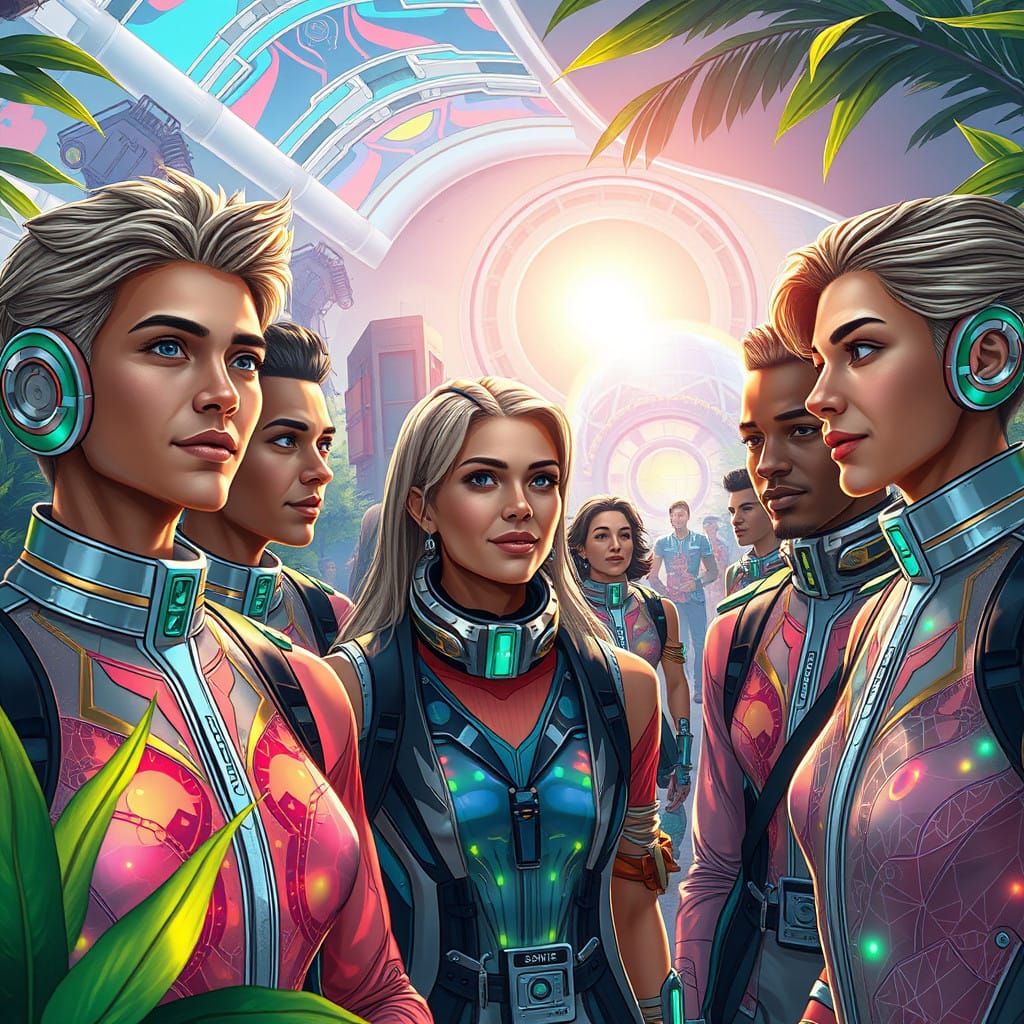 Sustainable Futuristic Eco Utopia Radiates Joy and Optimism