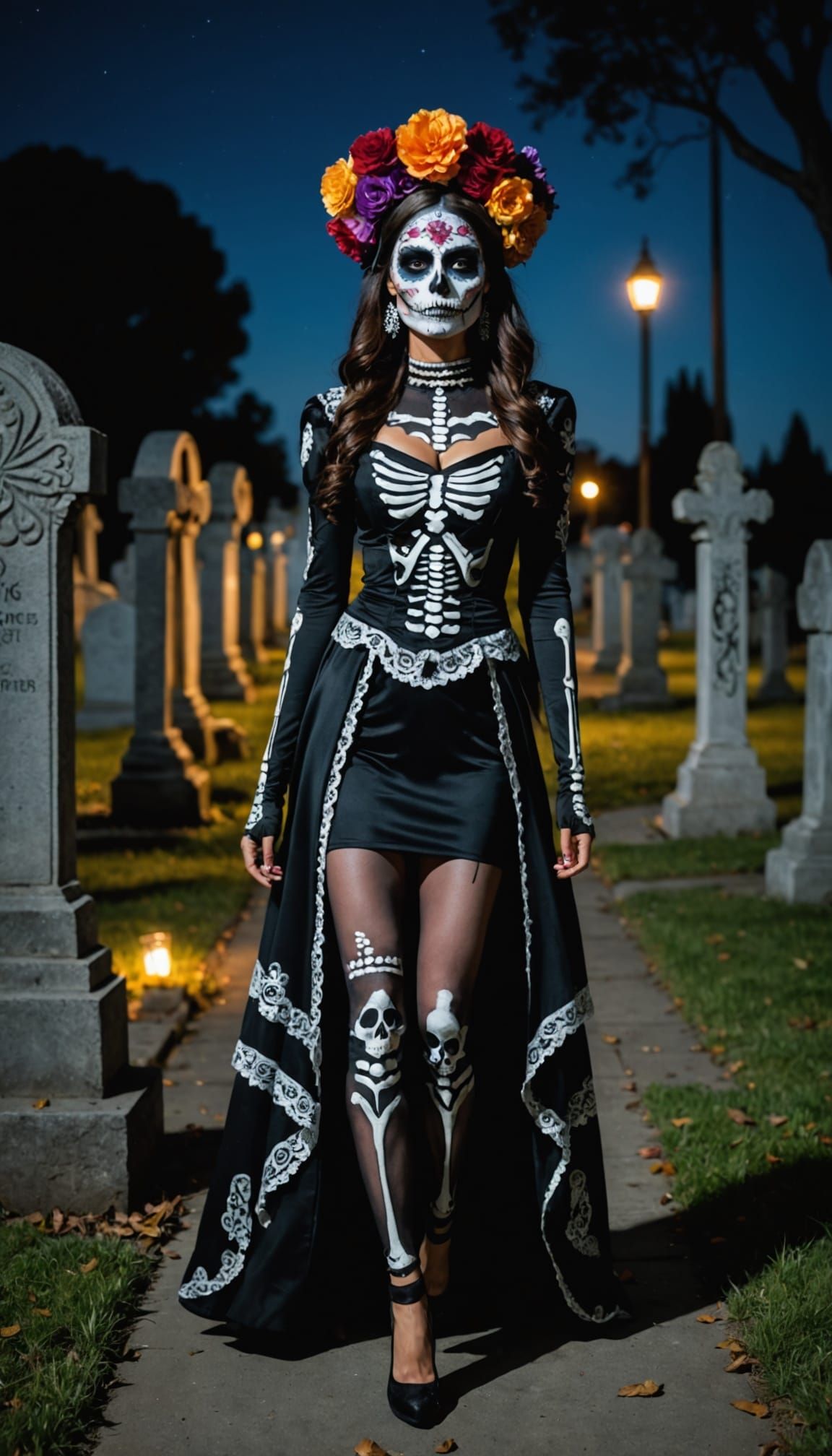 La Catrina: Airbrushed Portrait of a Latina Woman