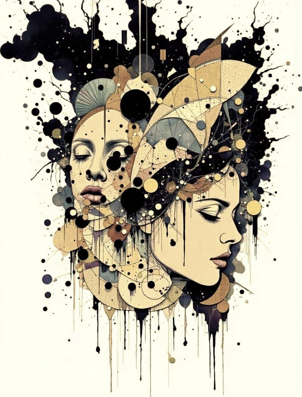 Fractured Man in Turmoil: Glitch Art Portrait