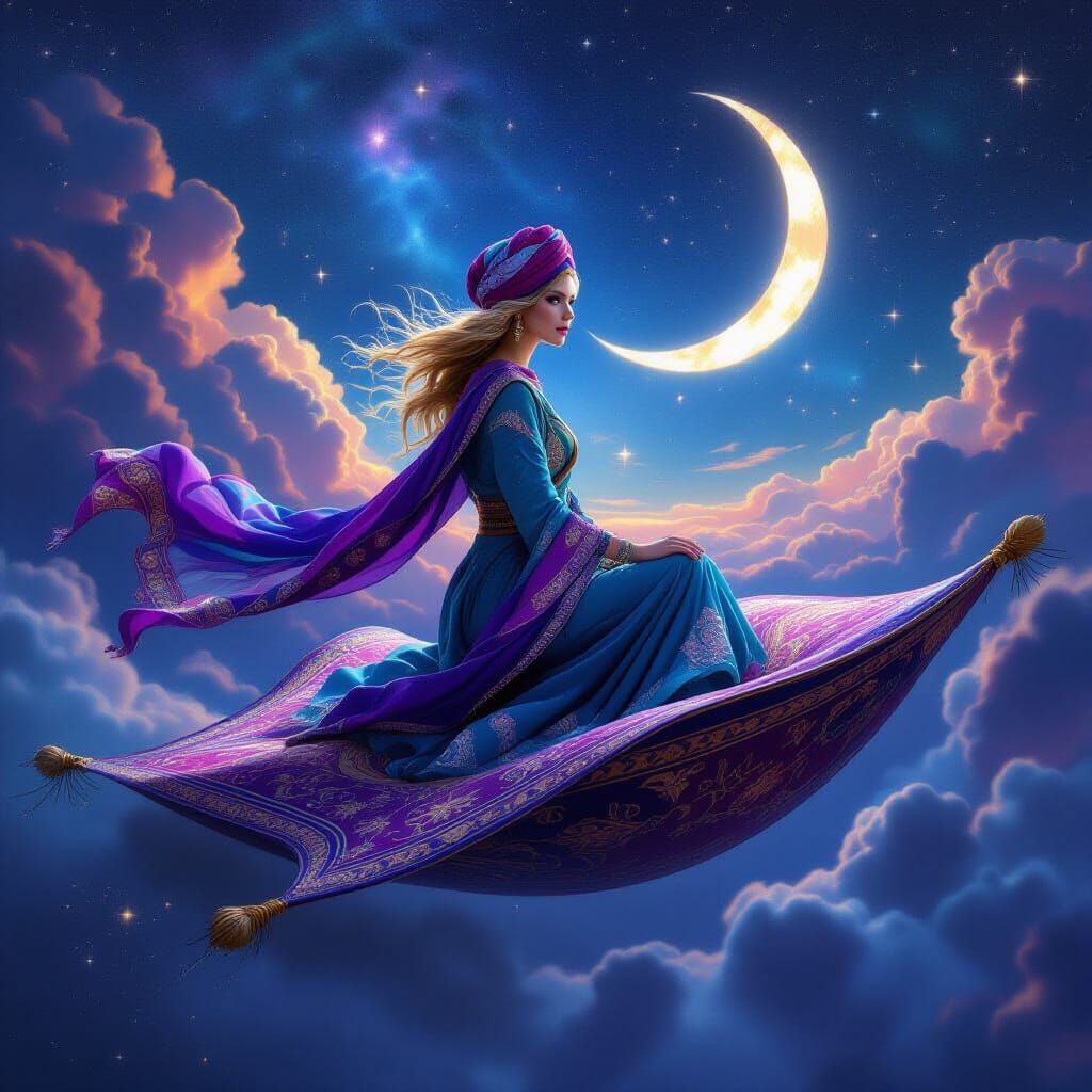 Taylor Swift on Magic Carpet Through Cosmic Sky