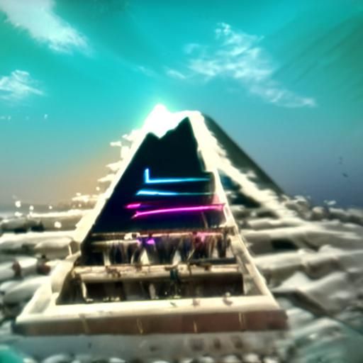 Synthwave Pyramid: Neon Egypt in Retro Style