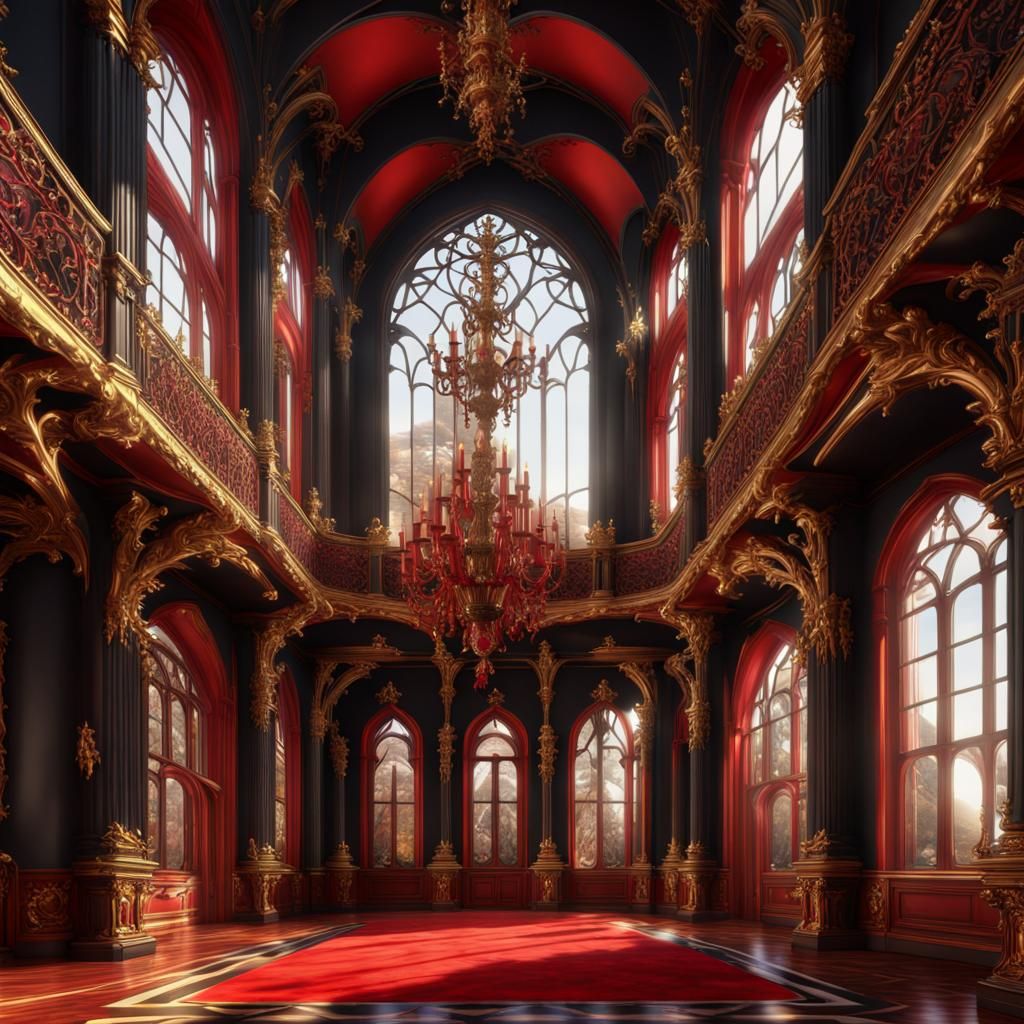 Rococo Gothic Royal Gallery with Gold Accents