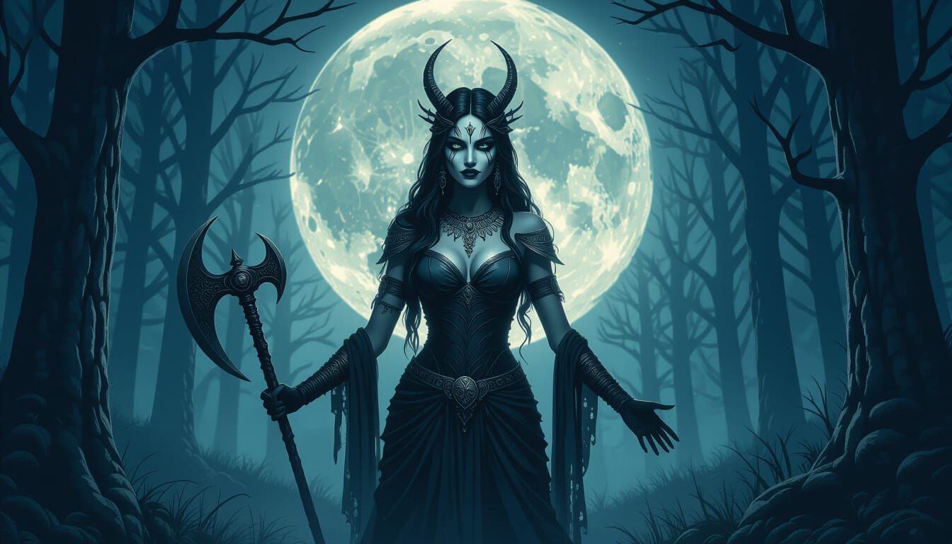 Goddess of Pain and Death in Haunted Forest