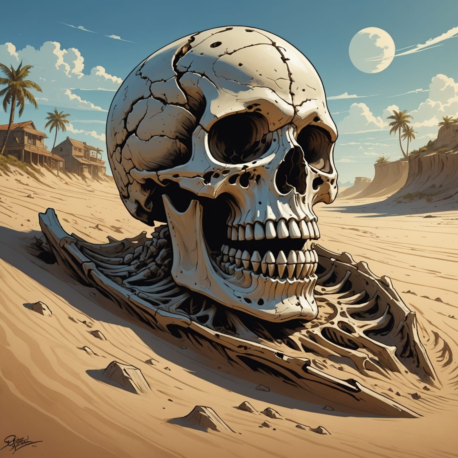 Skeleton Jaw Rising: Comic Book Art