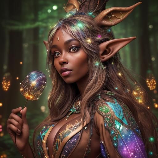 Magical Wood Elf in Whimsical Forest