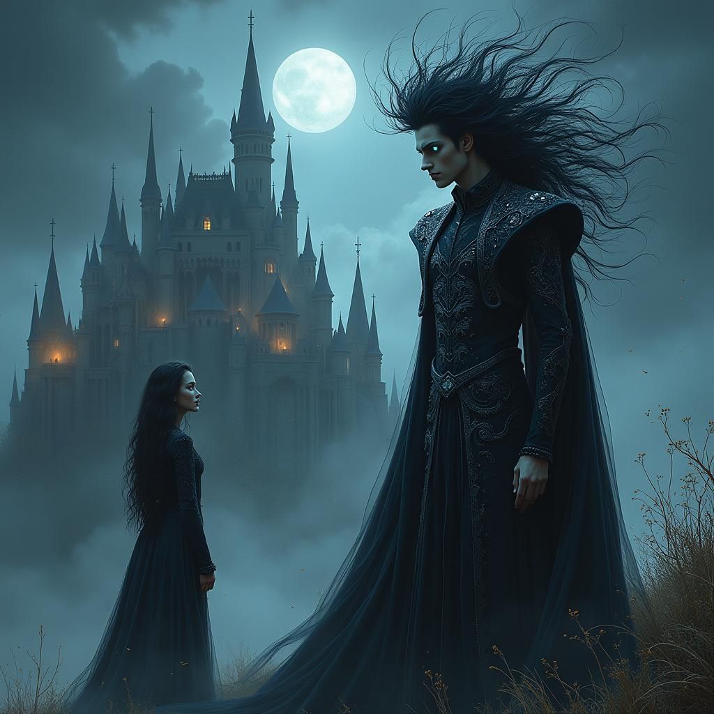 Morpheus Meets Death in Dream Realm, Gothic Art