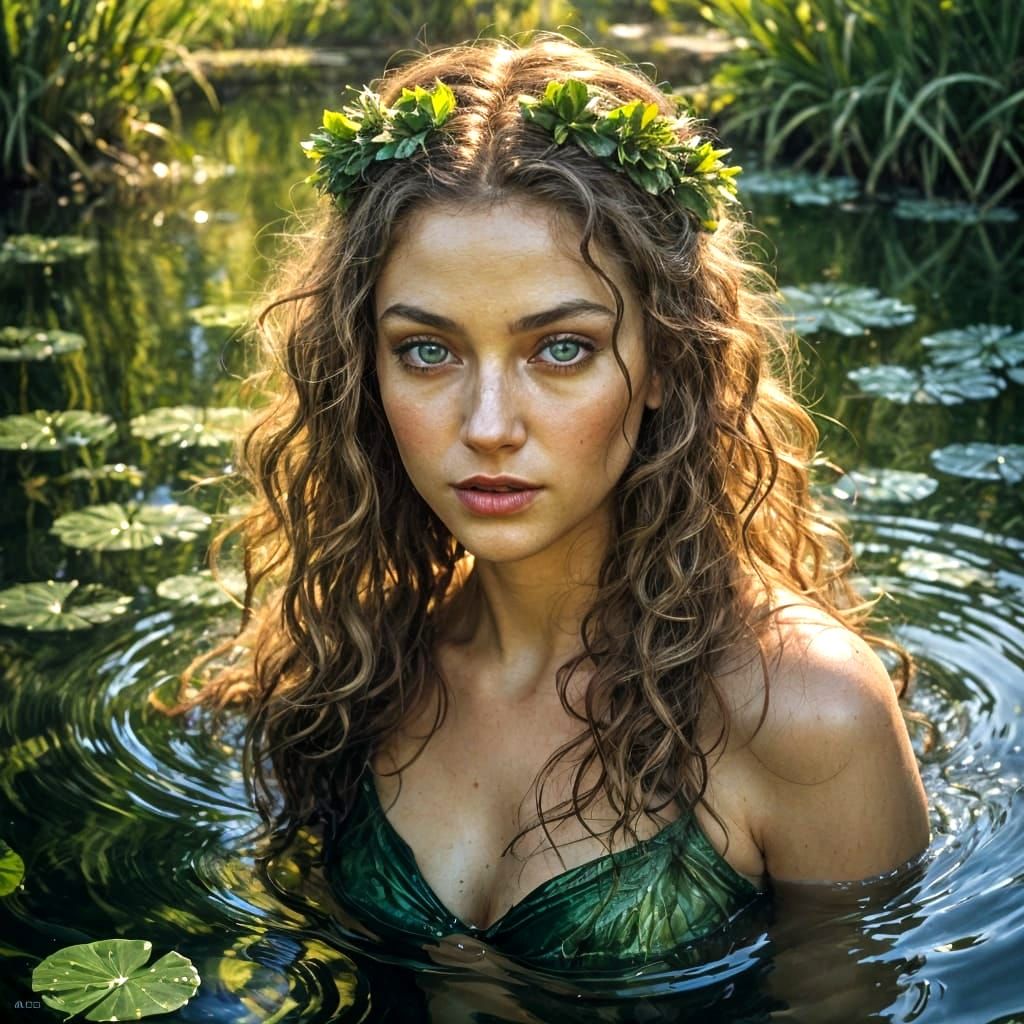 Sensual Nymph Portrait in Classic Fine Art Style