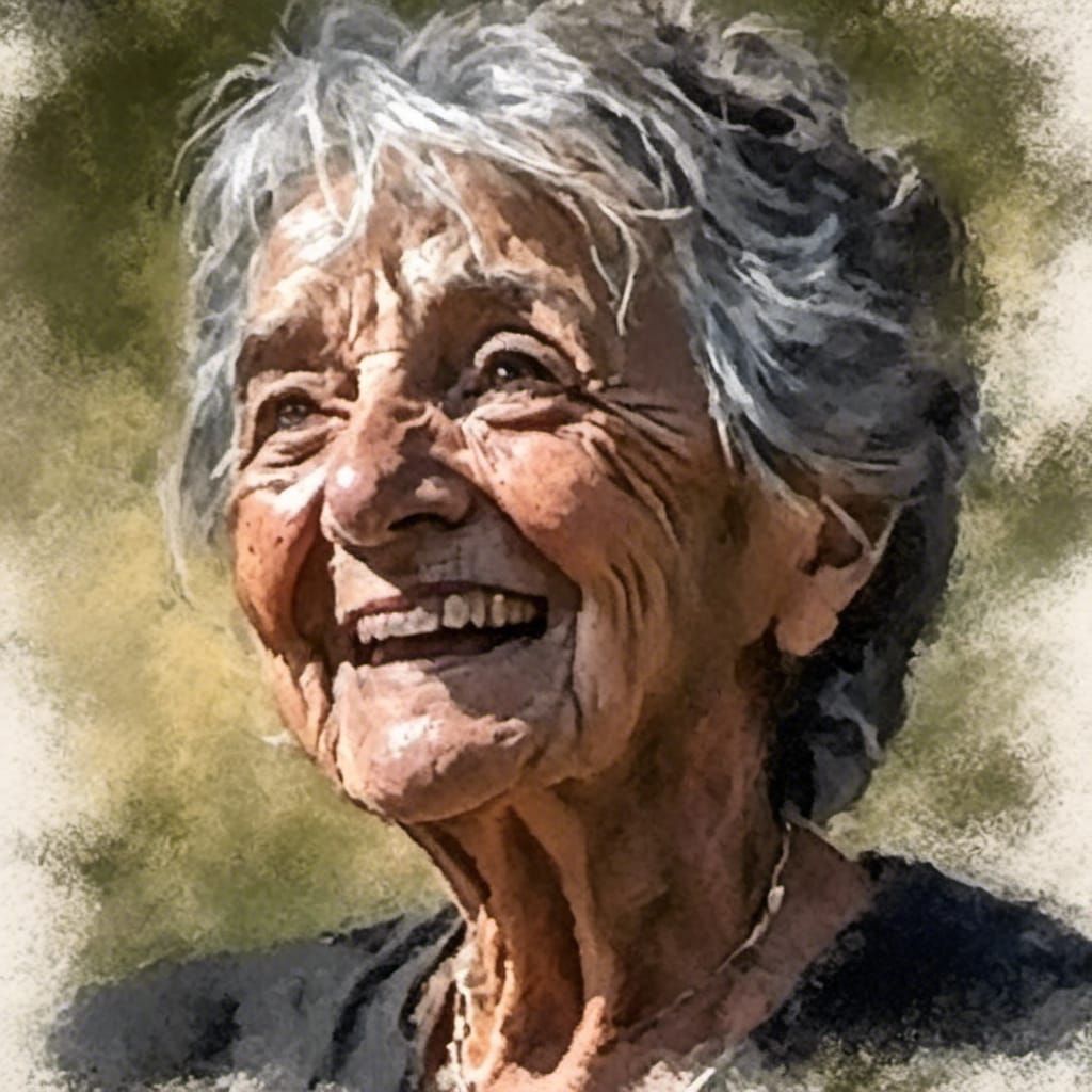 Hyperrealistic Close-Up of a Wise Old Woman