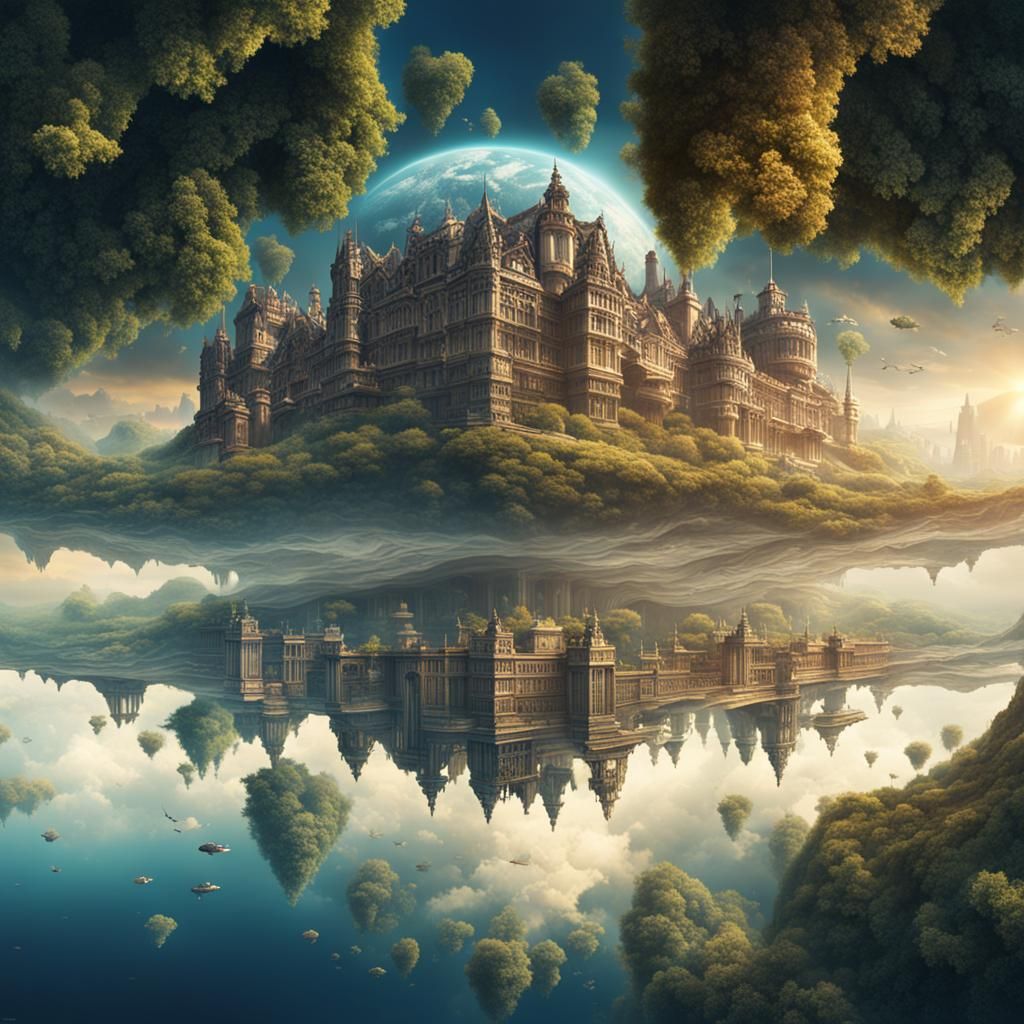 Upside-Down World Reflection: Dramatic Digital Painting