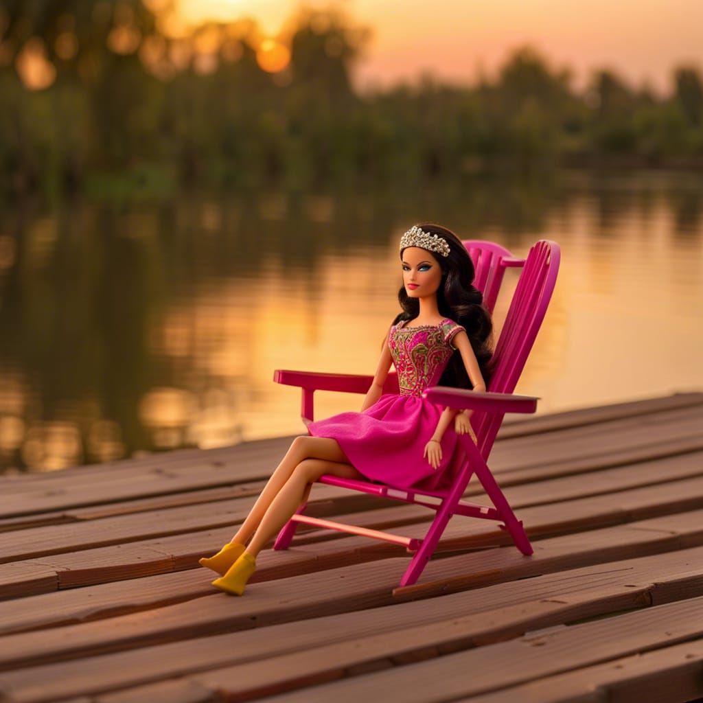 Barbie Doll Relaxing by the Babylon River