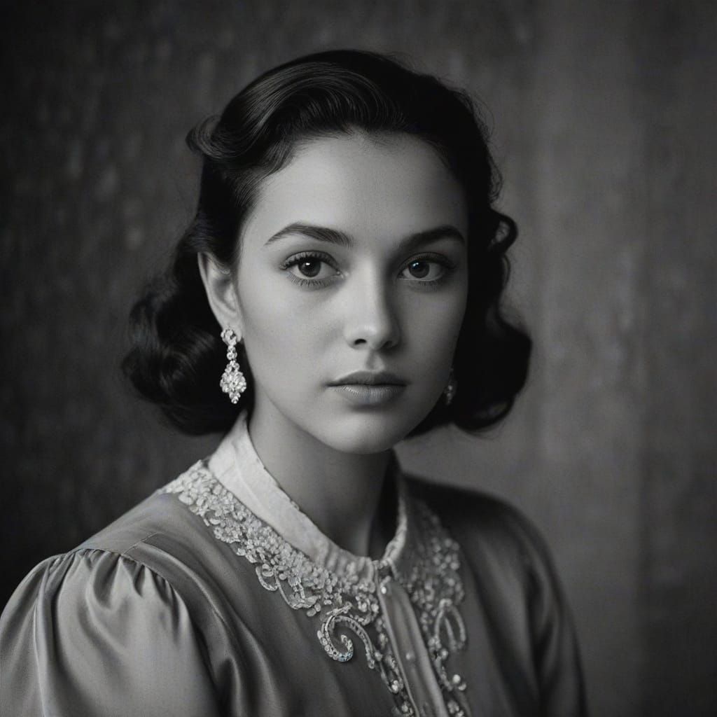 Timeless Elegance in Black and White: A Photorealistic Portr...