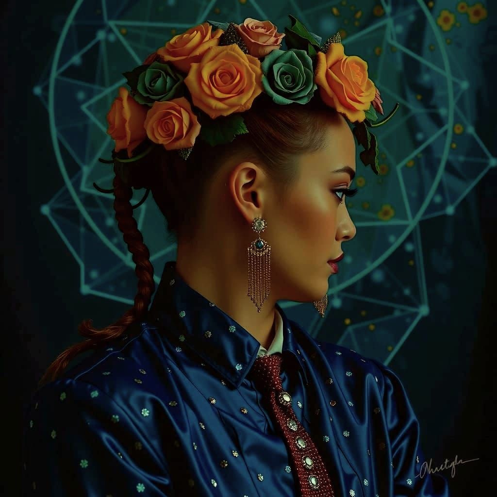 Vibrant Geometric Patterns with Photorealistic Effects