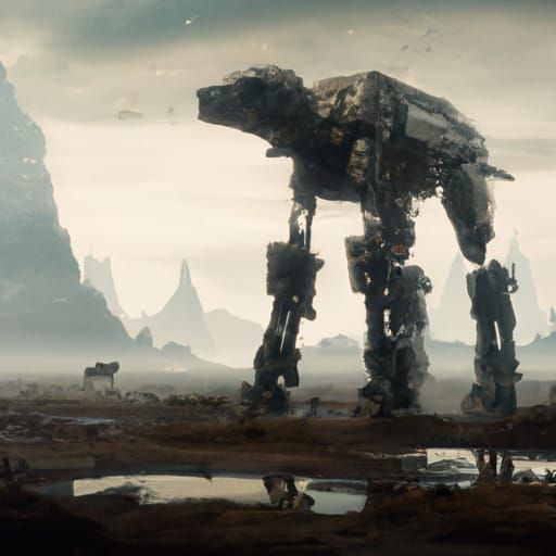 Epic AT-AT Walker in Digital Matte Painting