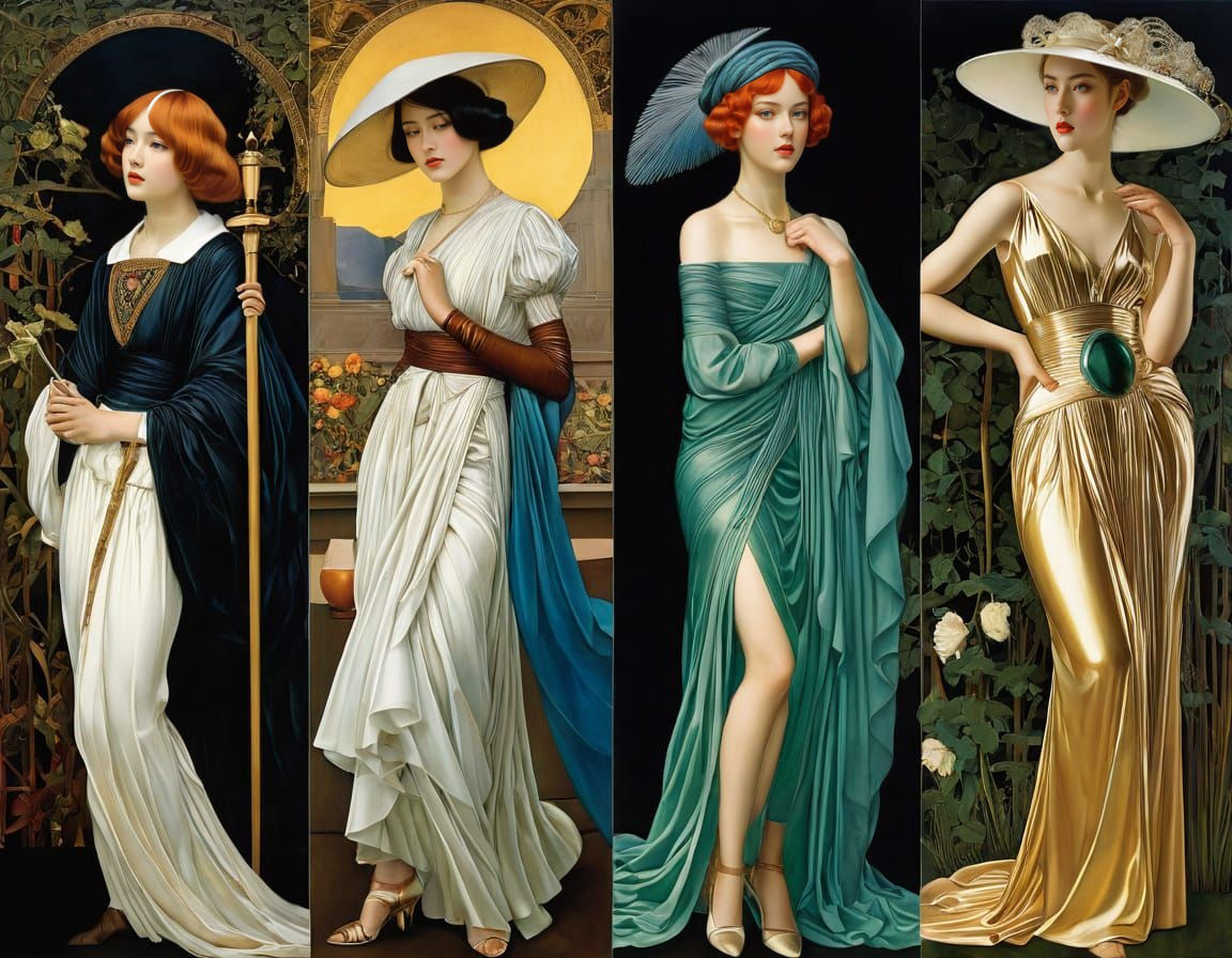 Ethereal Portrait Blending Classical and Surreal Styles