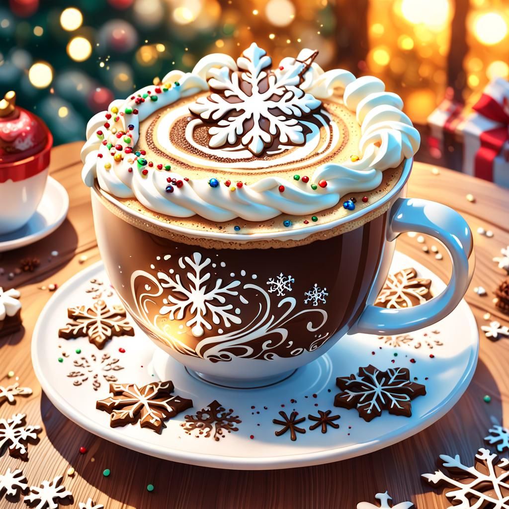 Japanese-Inspired Winter Wonderland Latte Art