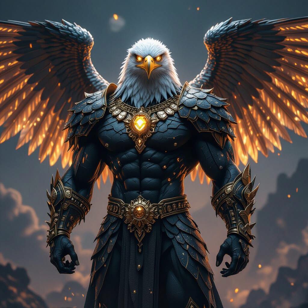 Colossal Alien Overlord in Mythic Digital Skies