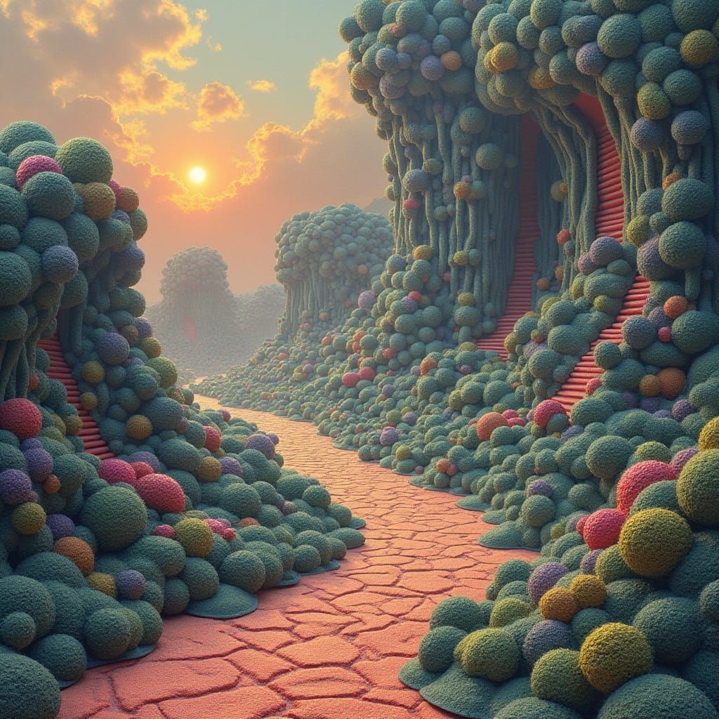 Surreal Crochet World with Melting Logic