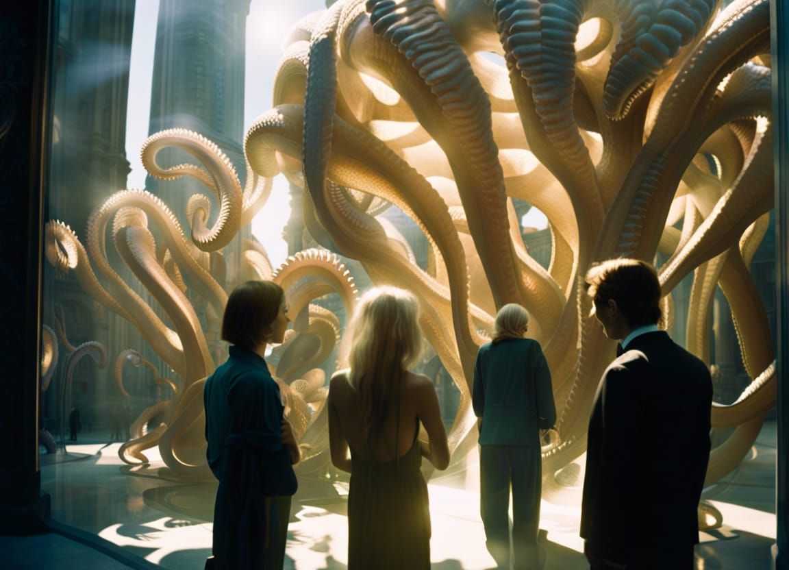 Tentacle Flower Aliens Exhibit in Grand Museum