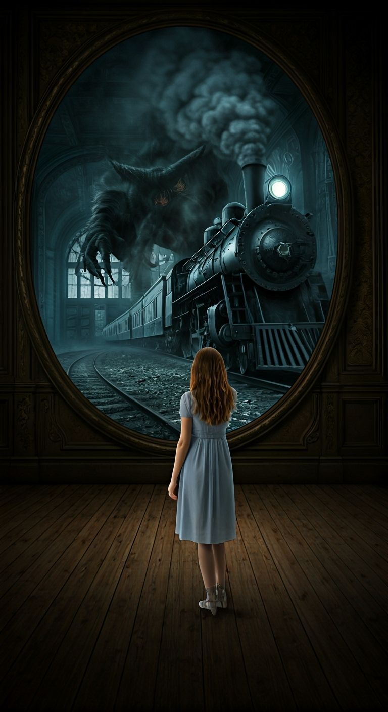 Demon Cat Train Bursts From Mirror Portal