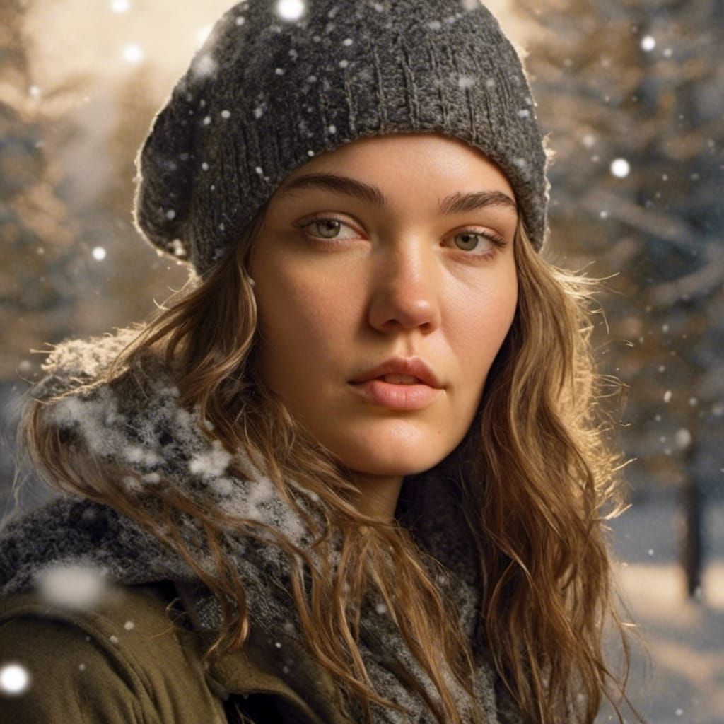 Sparkling Winter Portrait in Rembrandt Lighting