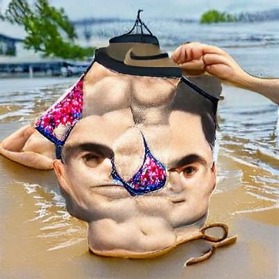 Hyperrealistic Bikini Portrait of a Public Figure