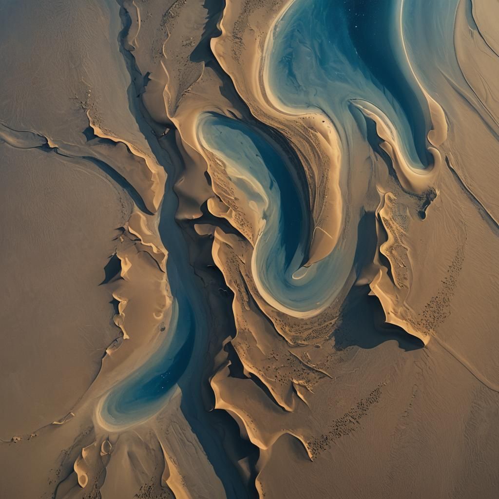 Surreal Dune Landscape with Milky Way