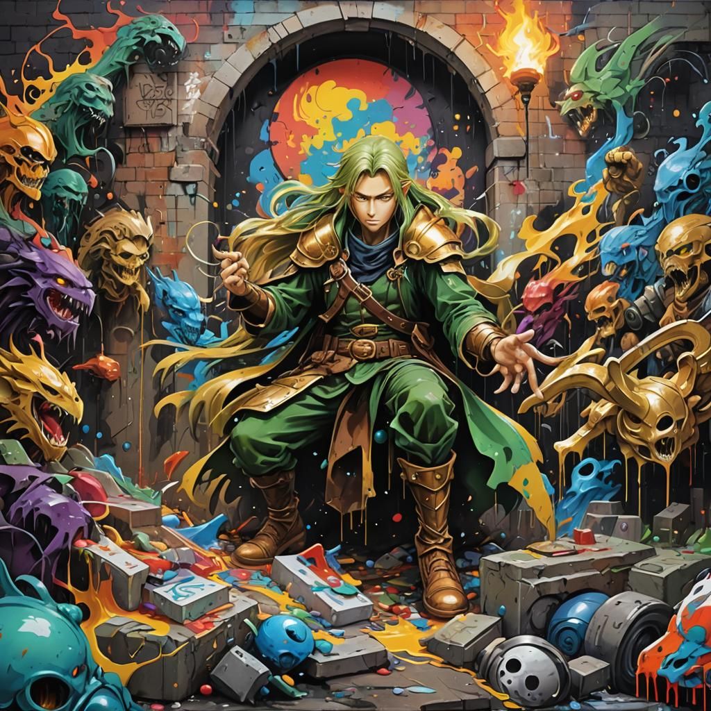 Record of Lodoss War in Graffiti Art Style