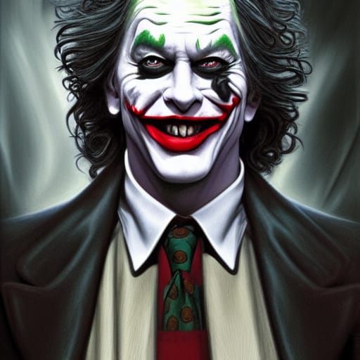 Detailed Joker Portrait in Dark Fantasy Style