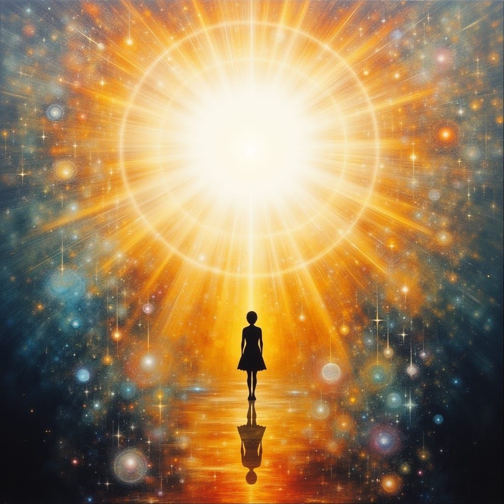 Radiant Spiritual Mentor in Abstract Style