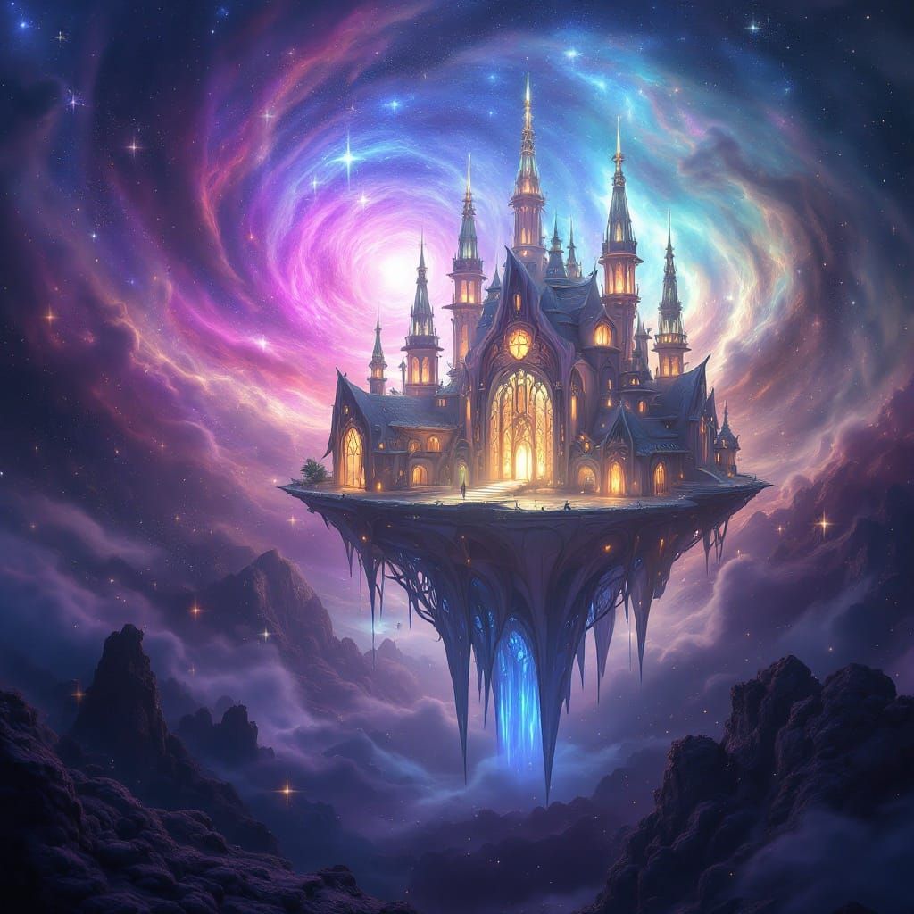 Ethereal Celestial Abode Radiates Beauty in a Vibrant Galaxy