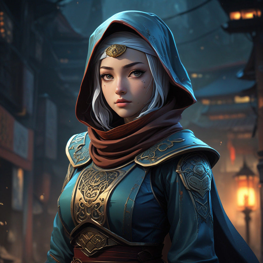 Earth Kingdom Kyoshi Warrior in Vibrant, Anime-Inspired Hija...